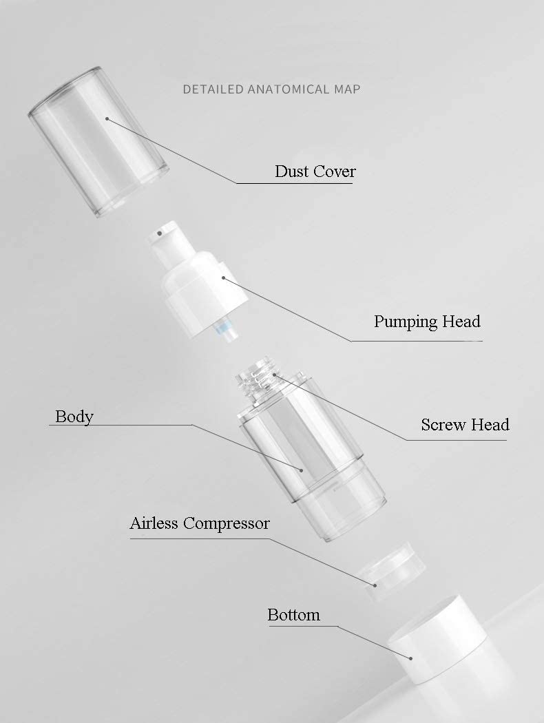 Airless Vacuum Pump Toiletry Travel Bottles, Airtight Makeup Cosmetics Refillable Plastic Dispenser Containers, Leak Proof, deal for Cream Foundation Gel Moisturizers(50ml) Airless Vacuum Pump Toiletry Travel Bottles, Airtight Makeup Cosmetics Refillable Plastic Dispenser Containers, Leak Proof, deal for Cream Foundation Gel Moisturizers(50ml)
